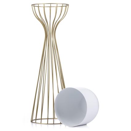 Pot de fleurs en métal LOFT 68x20 cm doré/blanc