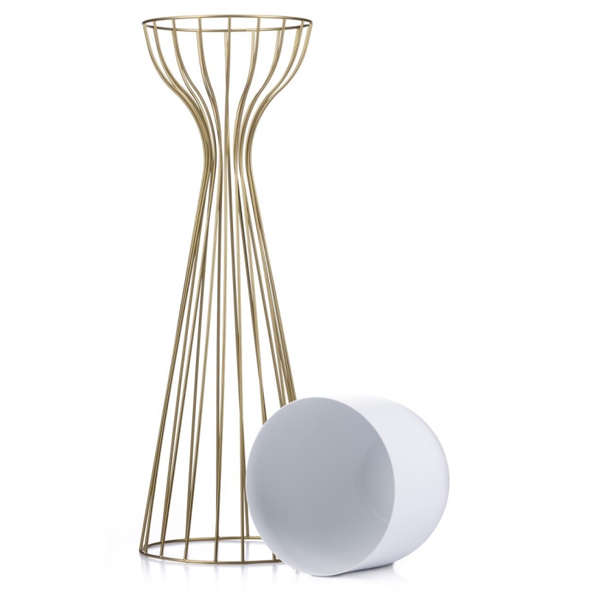 Pot de fleurs en métal LOFT 68x20 cm doré/blanc