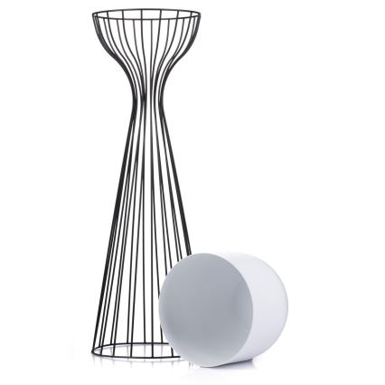 Pot de fleurs en métal LOFT 68x20 cm noir/blanc