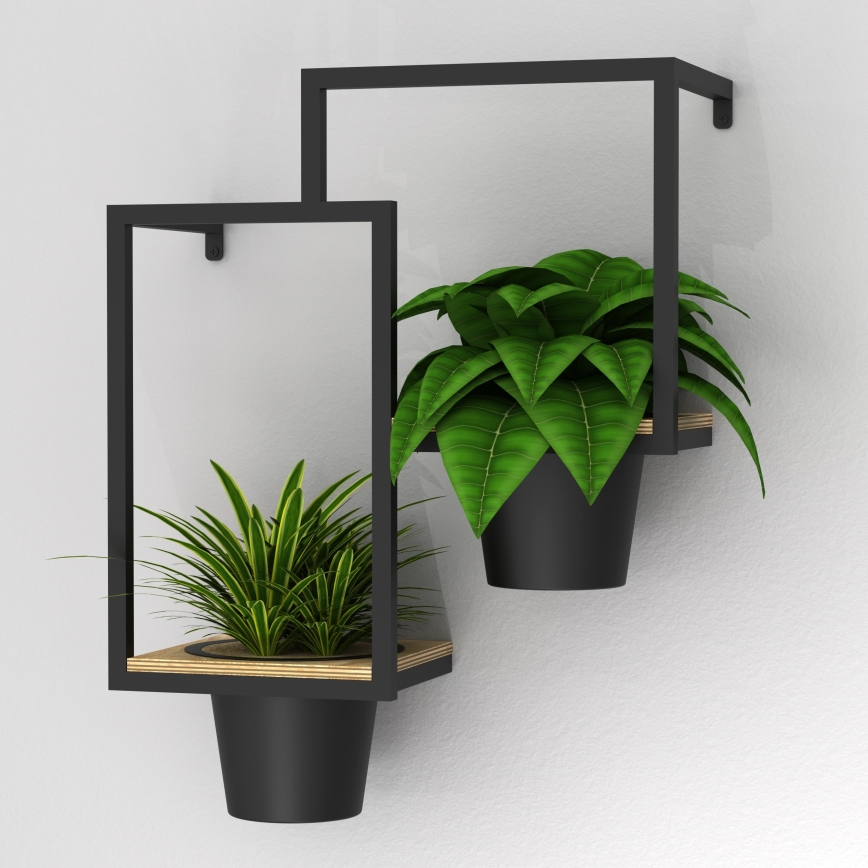 Pot de fleurs mural 46x36 cm noir
