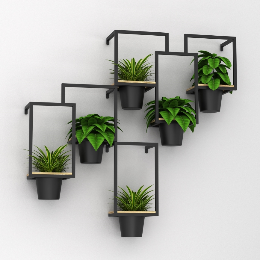 Pot de fleurs mural 46x36 cm noir