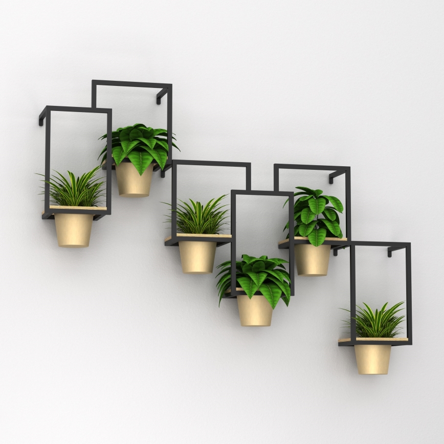 Pot de fleurs mural 46x36cm doré