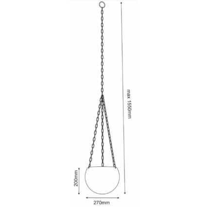 Pot de fleurs suspendu 155x27 cm blanc