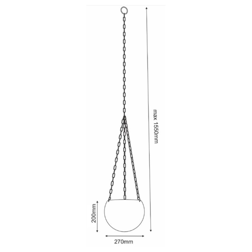 Pot de fleurs suspendu 155x27 cm blanc