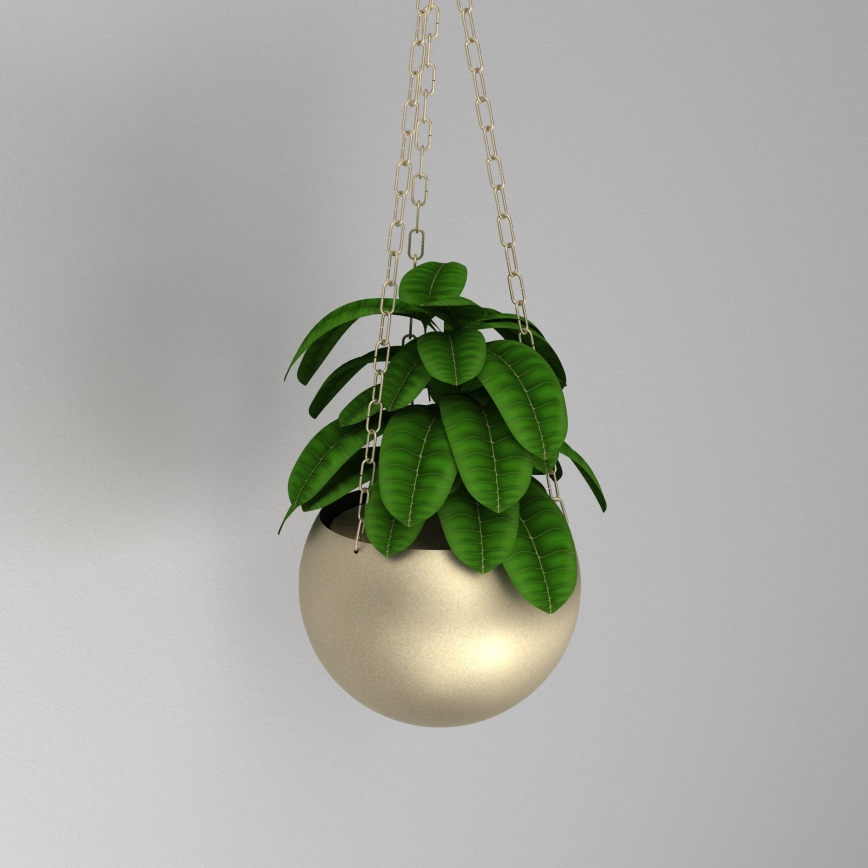 Pot de fleurs suspendu 155x27 cm doré