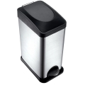 Poubelle 15 l noir/inox