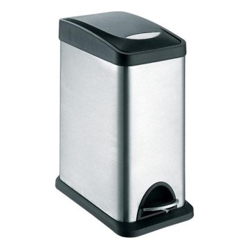Poubelle 8 l noir/acier inoxydable