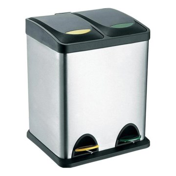 Poubelle de tri sélectif 16 l noir/inox