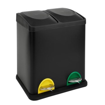 Poubelle de tri sélectif 30 l noire