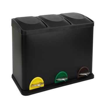 Poubelle de tri sélectif 45 l noire