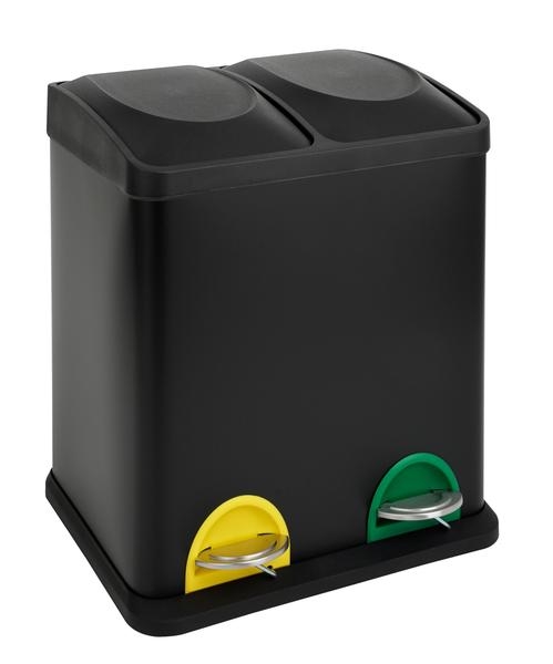 Poubelle pour le tri des déchets 30 l noir