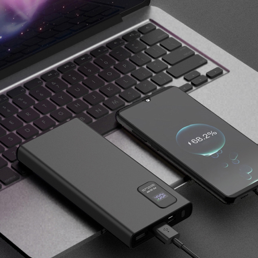 Power Bank met LED display Stroom Levering 10000 mAh 3,7V zwart