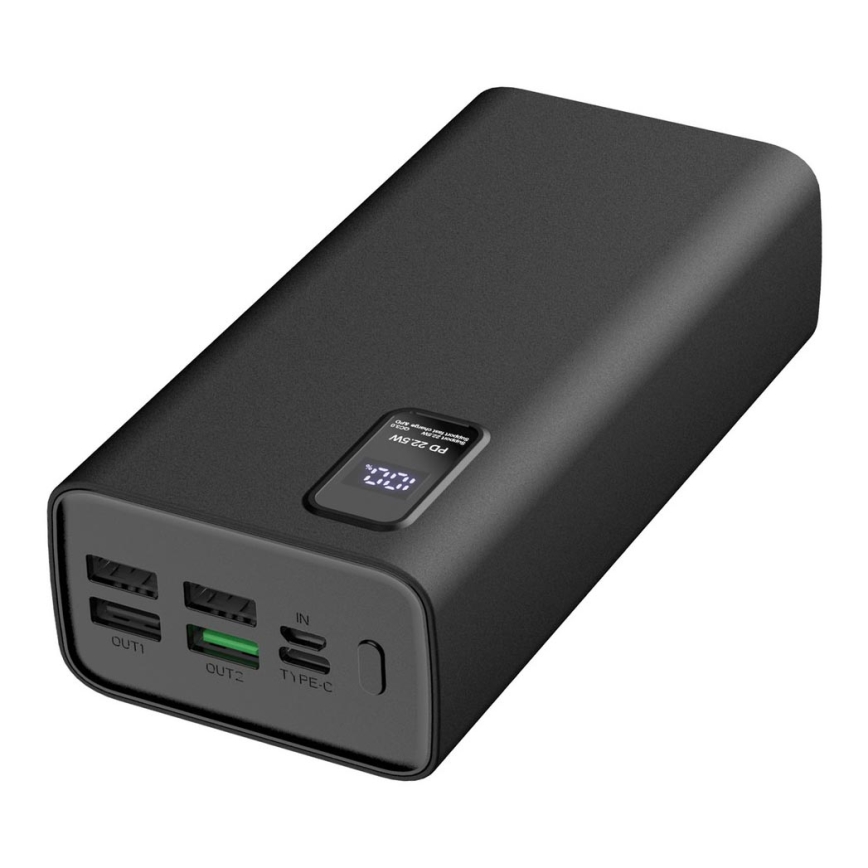 Power Bank met LED display Stroom Levering 30000 mAh 3,7V zwart