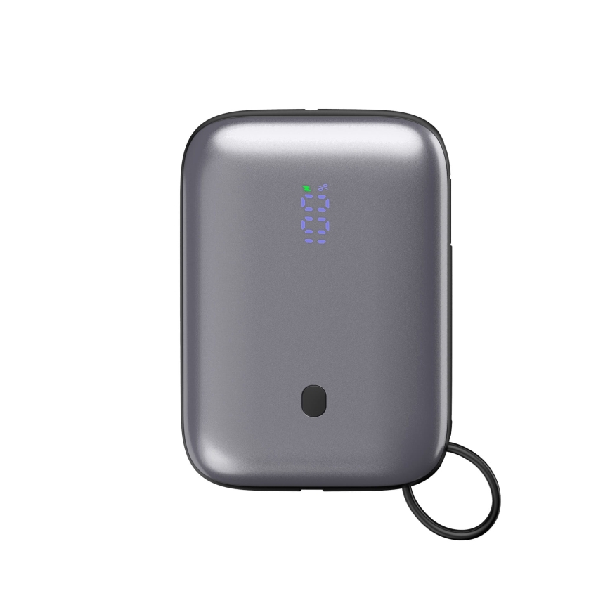 Powerbank 10000 mAh 20W Power Delivery Compact met ingebouwde oprolbare USB-C-kabel 1m zwart