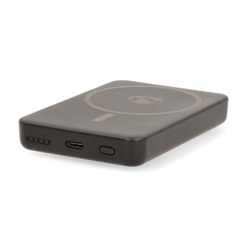 Powerbank 2in1 magnetisch met draadloos opladen MagSafe 5000 mAh zwart