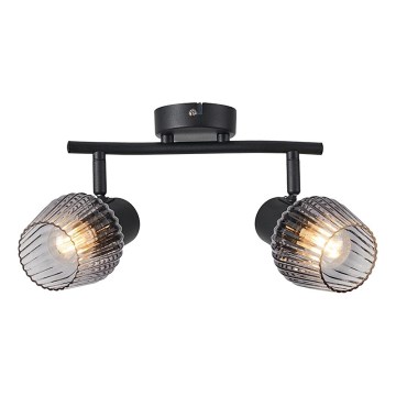 Prezent 14101 - Spot OASIS 2xE27/60W/230V zwart/gerookt