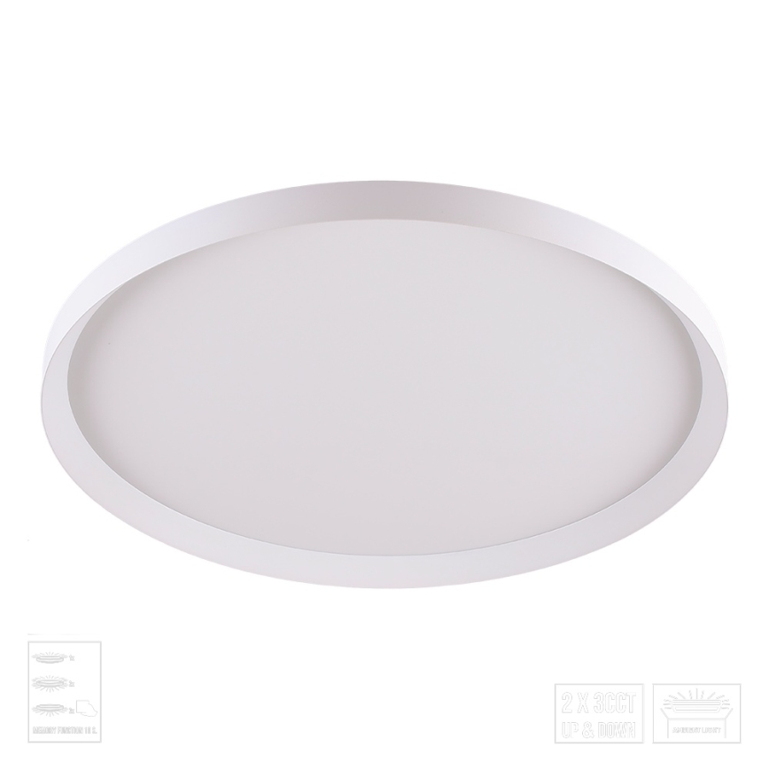 Prezent 17310 - LED-plafondlamp ADRA LED/42W/230V + LED/13W 3000/4000/6000K Ø 48,5 cm wit