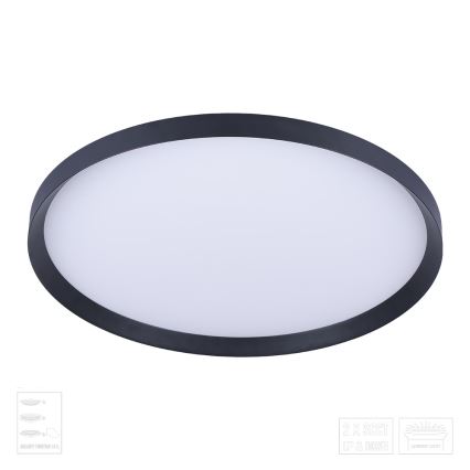 Prezent 17311 - LED plafondlamp ADRA LED/42W/230V + LED/13W 3000/4000/6000K Ø 48,5 cm zwart