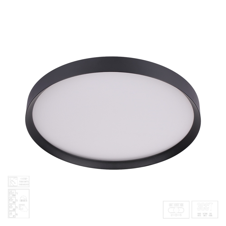 Prezent 17313 - Dimbare LED-plafondlamp MAYSA LED/36W/230V 3000/4000/6000K Ø 39,5 cm zwart