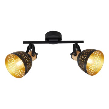 Prezent 27523 - Spot MESCALA 2xE14/40W/230V zwart/rubberen boom