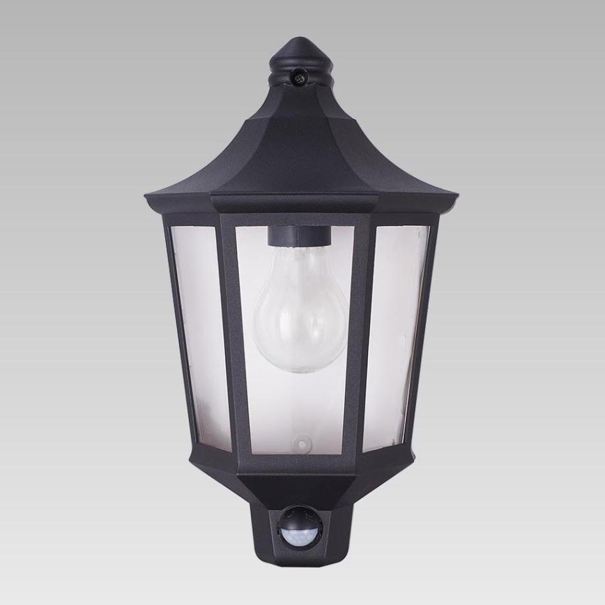 Prezent 31601 - Buitenlamp met sensor TULSA 1xE27/60W/230V IP44