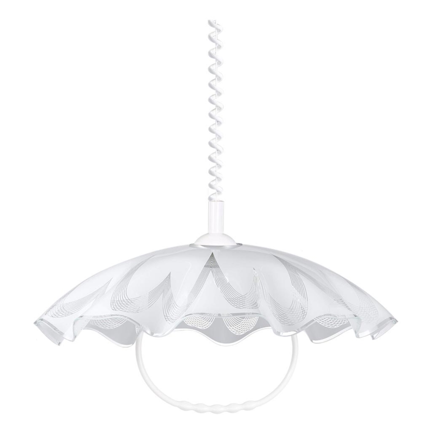 Prezent 45052 - Hanglamp met trekpendel LYRA GLASS 1xE27/60W wit