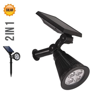 Prezent 65286 - LED Solar lamp 2in1 LION LED/2W/3,7V IP44 2220 mAh