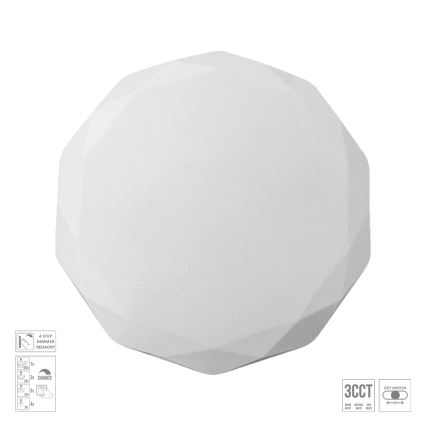 Prezent 71338 - Dimbare LED-plafondlamp IRIDIO LED/30W/230V 3000/4000/6500K Ø 39 cm wit