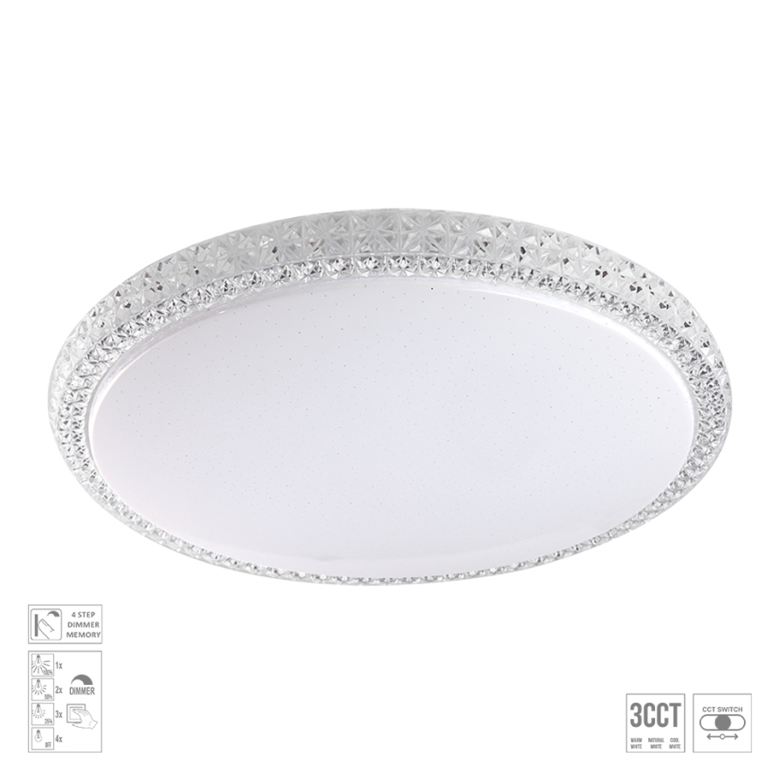 Prezent 71340 - Plafonnier LED dimmable AMBIA LED/40W/230V 3000/4000/6500K Ø 49,5 cm transparent