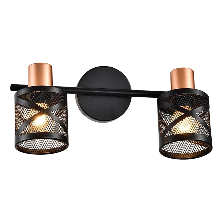 Prezent 75468 - Spot mural ANTARES 2xE14/40W/230V noir/cuivre