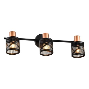 Prezent 75469 - Wandspot ANTARES 3xE14/40W/230V zwart/koper
