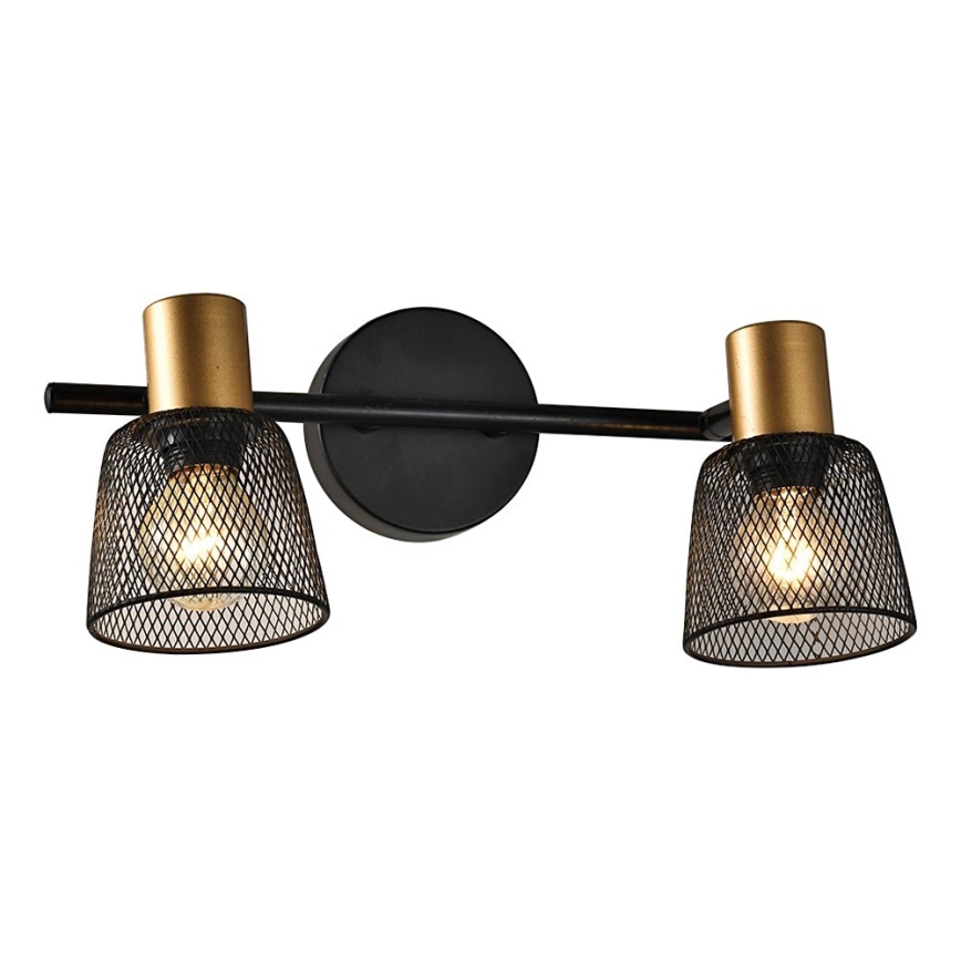Prezent 75471 - Spot mural DAYTONA 2xE14/40W/230V noir/doré