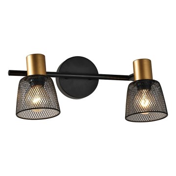 Prezent 75471 - Wandspot DAYTONA 2xE14/40W/230V zwart/goud