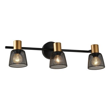 Prezent 75472 - Spot mural DAYTONA 3xE14/40W/230V noir/doré
