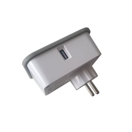 Prise connectée avec mesure de la consommation 3680W/230V + 2xUSB/12W/5V Wi-Fi