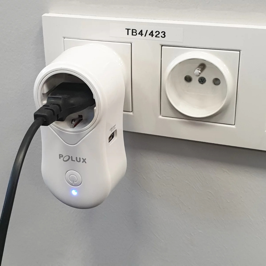 Prise connectée SMART 3400W/230V Wi-Fi Tuya + USB SCHUKO