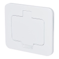 Prise de sol encastrable pour extérieur IP55, blanche, rectangulaire