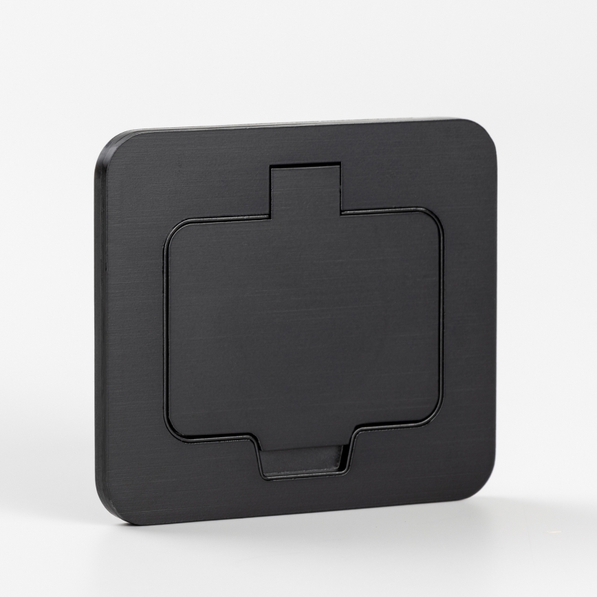 Prise de sol extérieure encastrée IP55 noire rectangulaire