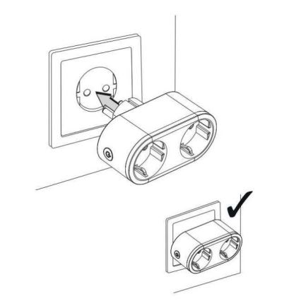 Prise double connectée SMART 3680W/230V/16A Wi-Fi Tuya SCHUKO