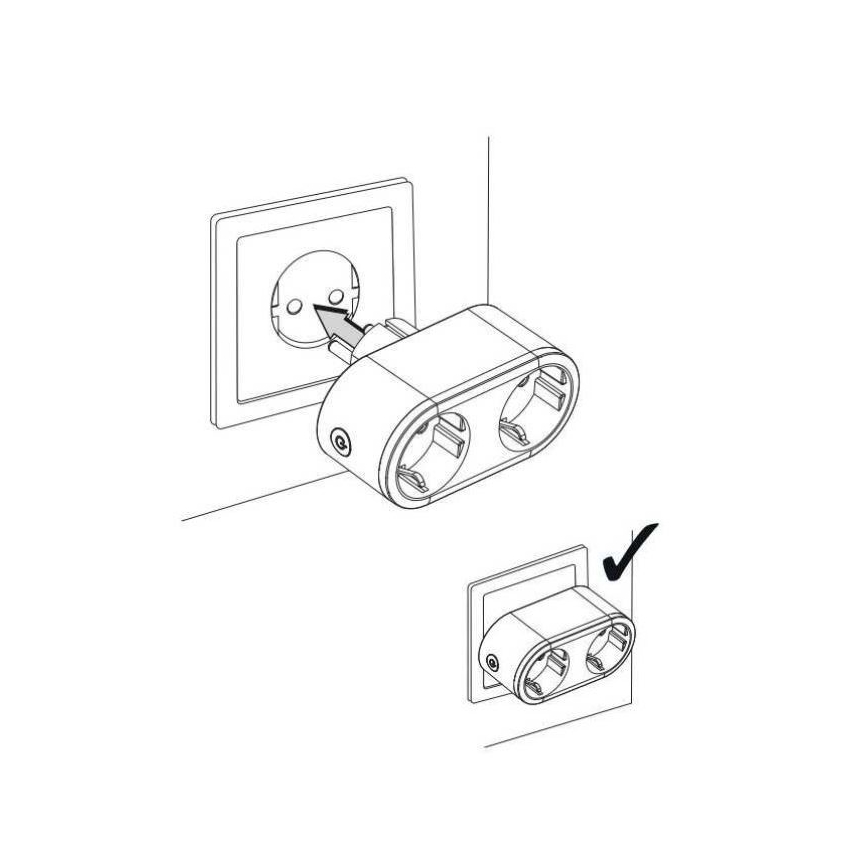 Prise double connectée SMART 3680W/230V/16A Wi-Fi Tuya SCHUKO