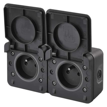 Prise double pour environnement humide IP55