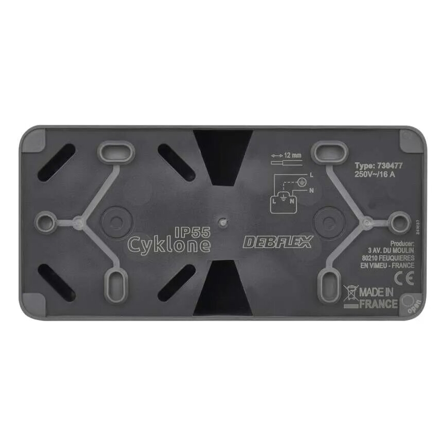 Prise double pour environnement humide IP55