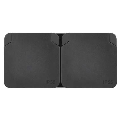 Prise double pour environnement humide IP55