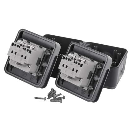 Prise double pour environnement humide IP55