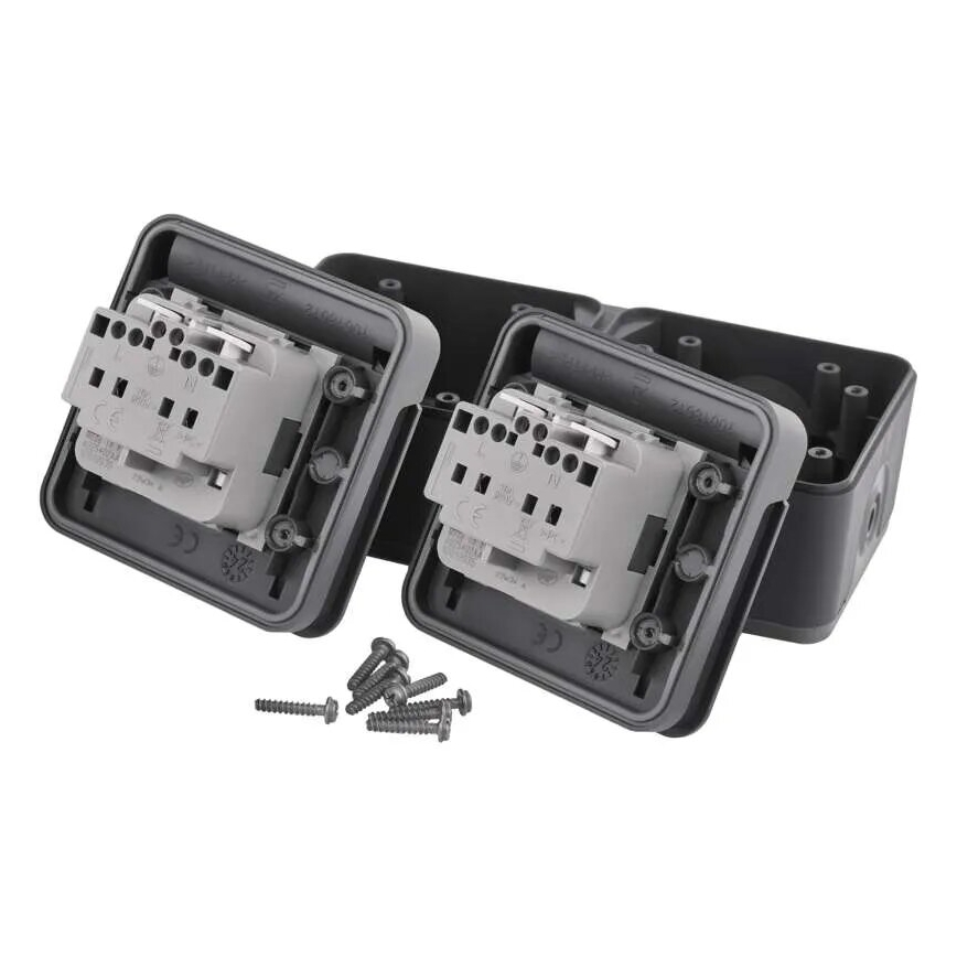 Prise double pour environnement humide IP55