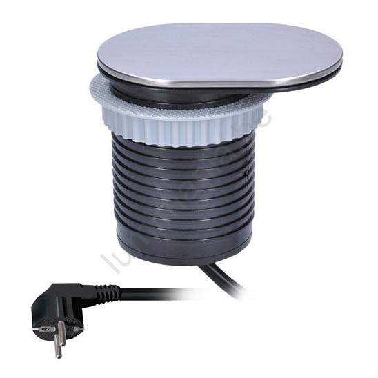 Bloc prise rectangulaire push rotatif 2 prises + USB - Cuisine