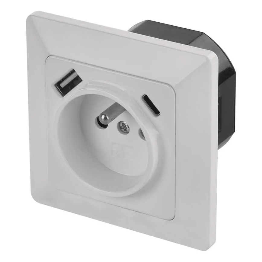 Prise murale domestique avec ports USB-A et USB-C