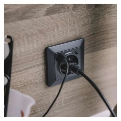 Prise murale française 250V/16A avec USB-A+USB-C, anthracite