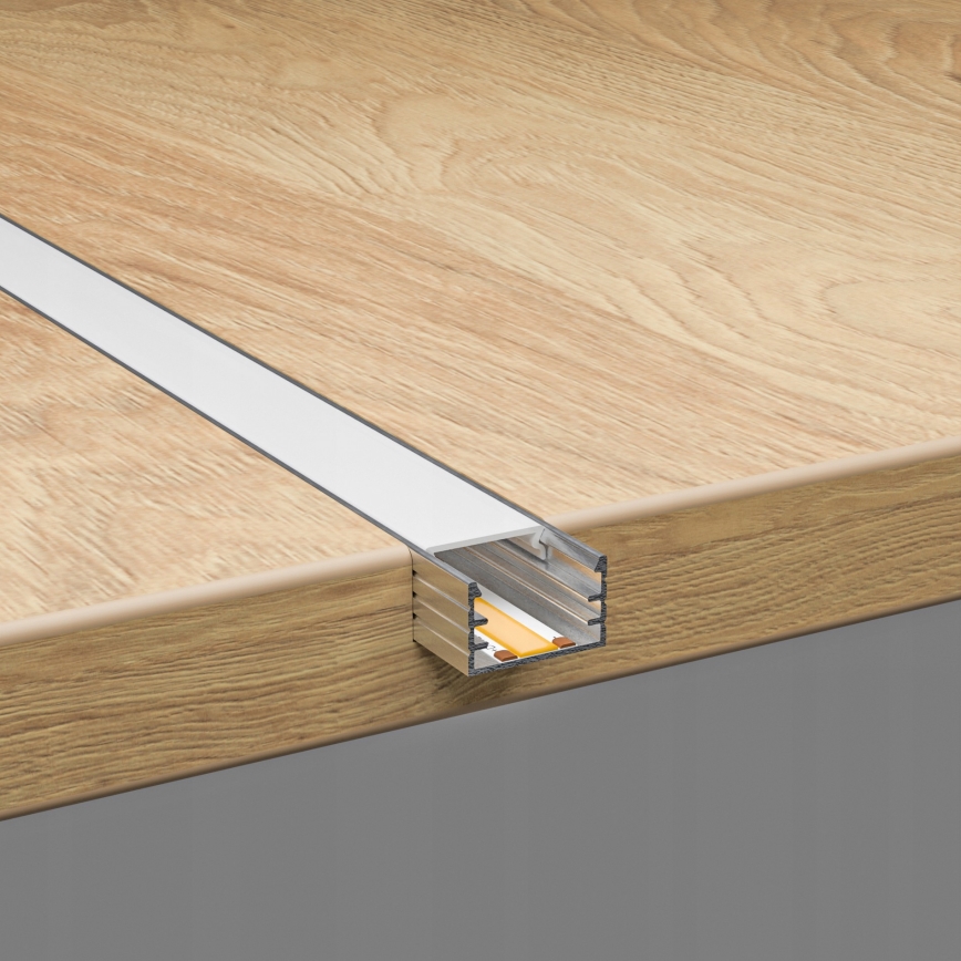 Profil encastrable pour rubans LED 1 m argenté/blanc