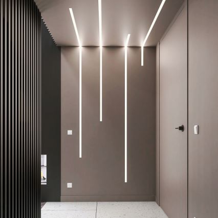 Profil encastrable pour rubans LED 1 m, coloris argenté/blanc